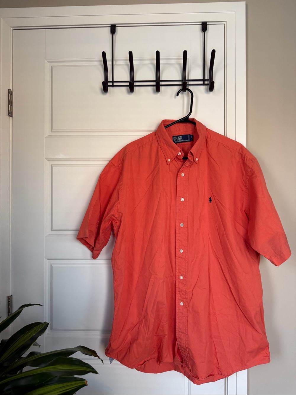 Polo by Ralph Lauren Coral Short-Sleeve Button-Down Shirt